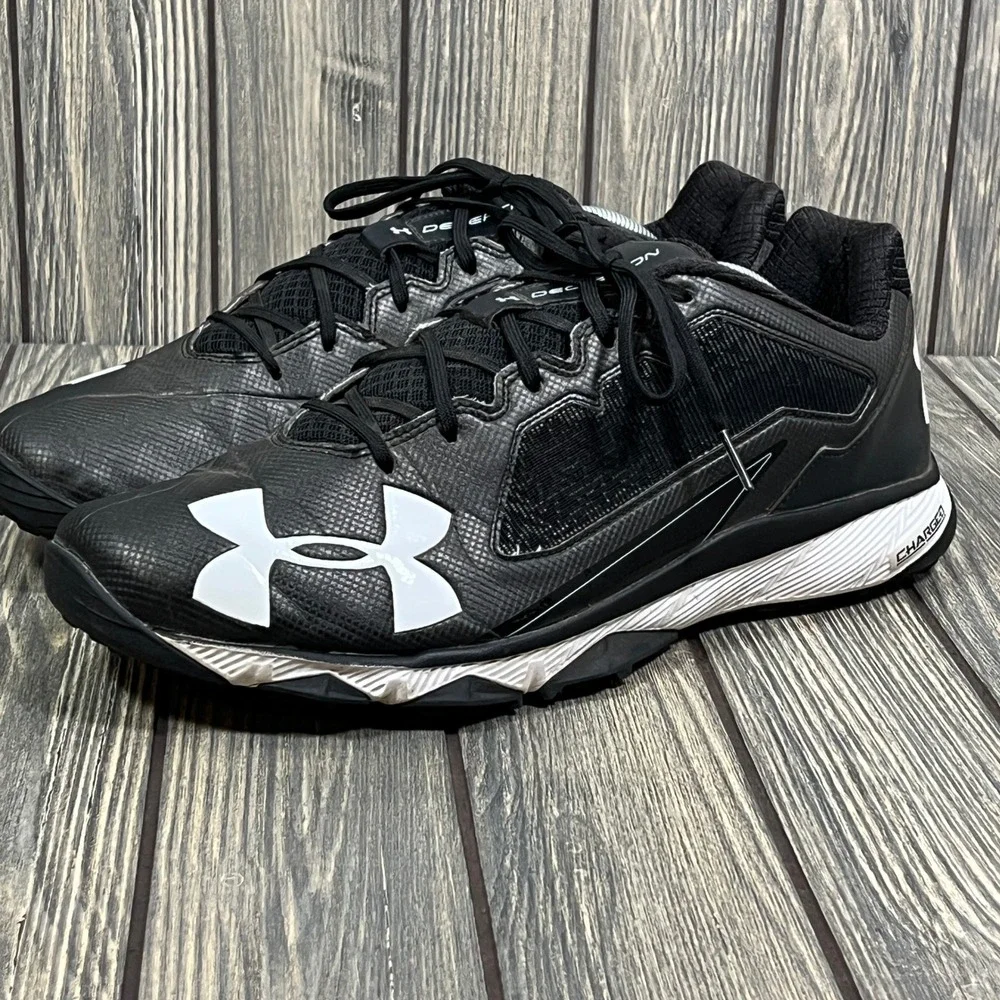 Under Armour Deception Men 12 Black Training Shoes Baseball Turf Coach Umpire